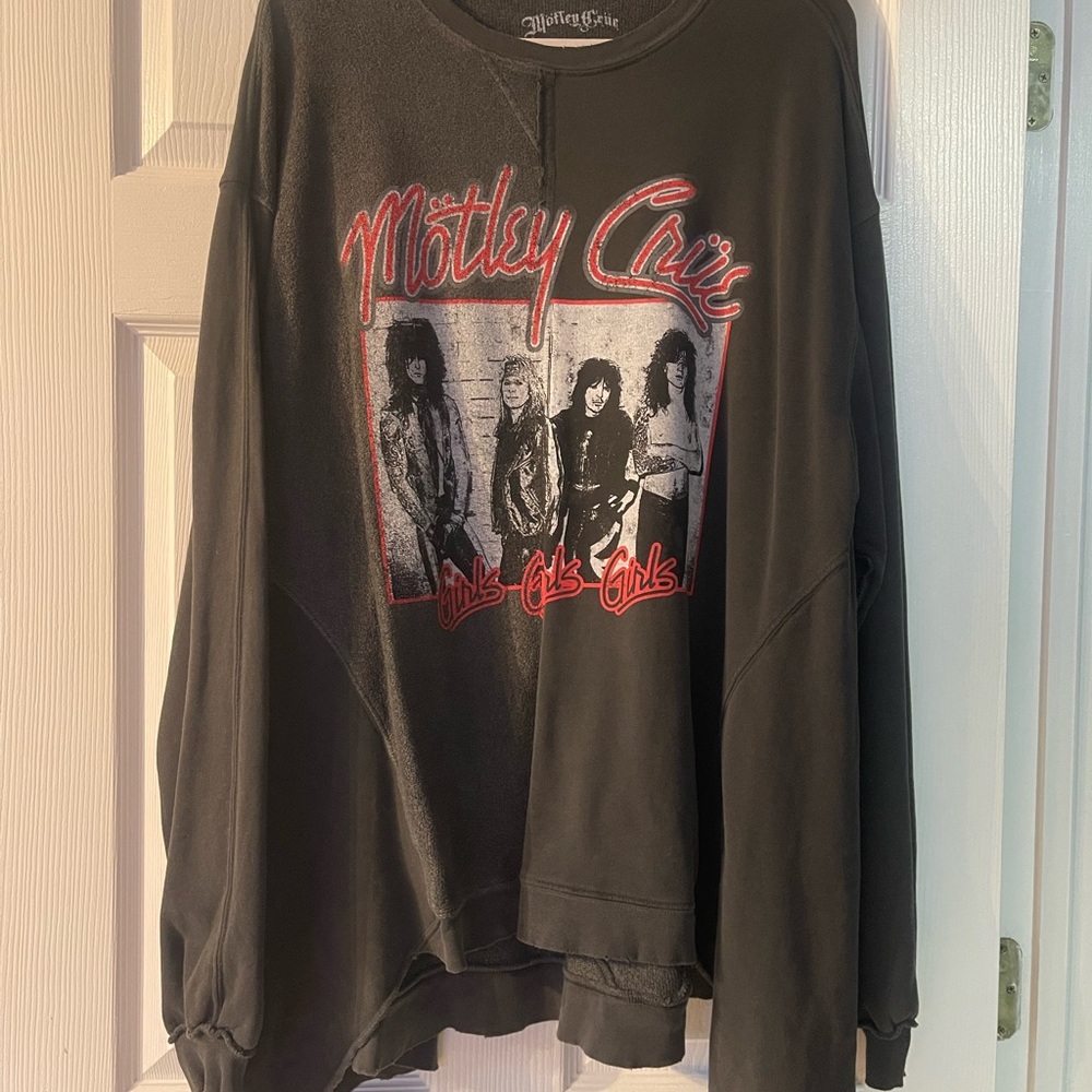 Free People Motley Crue Black Graphic Sweatshirt